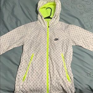 Neon Yellow Polka dot Nike Windbreaker